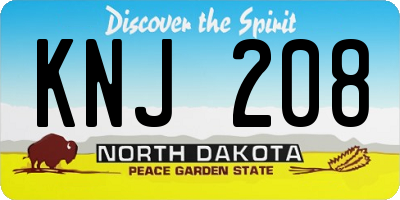 ND license plate KNJ208