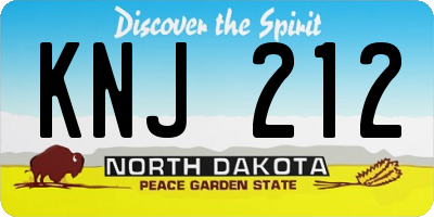 ND license plate KNJ212