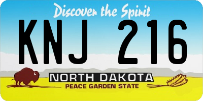 ND license plate KNJ216