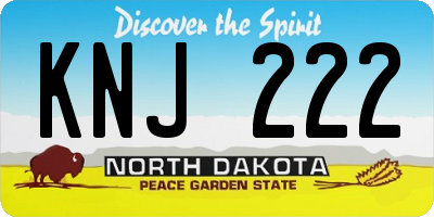 ND license plate KNJ222