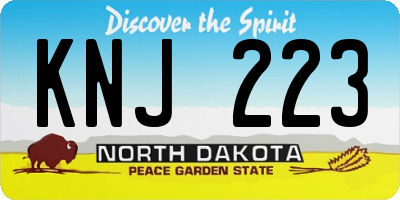ND license plate KNJ223