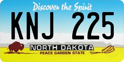ND license plate KNJ225