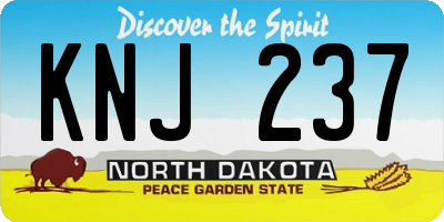 ND license plate KNJ237