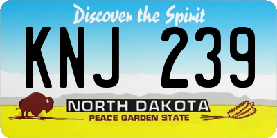 ND license plate KNJ239