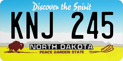 ND license plate KNJ245