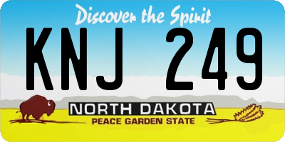 ND license plate KNJ249