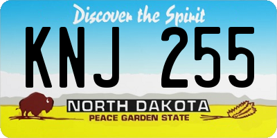 ND license plate KNJ255