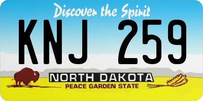 ND license plate KNJ259