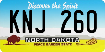 ND license plate KNJ260