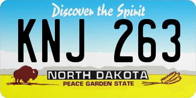 ND license plate KNJ263