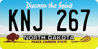 ND license plate KNJ267
