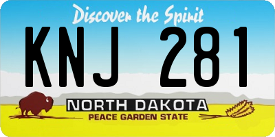 ND license plate KNJ281