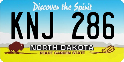 ND license plate KNJ286