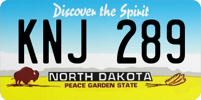 ND license plate KNJ289