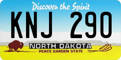 ND license plate KNJ290