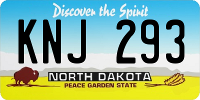 ND license plate KNJ293