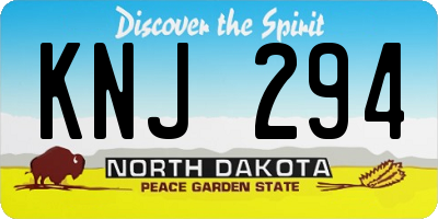 ND license plate KNJ294