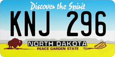 ND license plate KNJ296