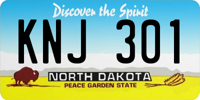 ND license plate KNJ301