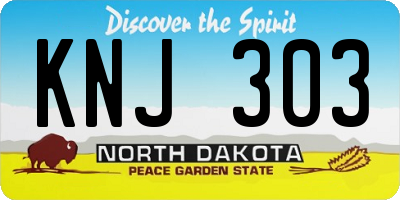 ND license plate KNJ303