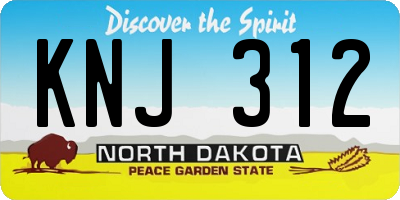 ND license plate KNJ312