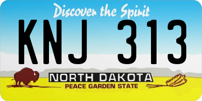 ND license plate KNJ313