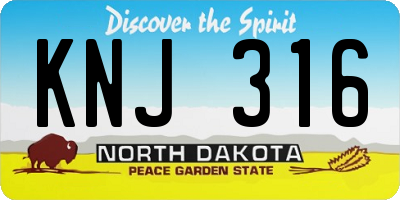 ND license plate KNJ316