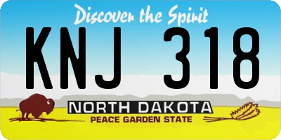 ND license plate KNJ318