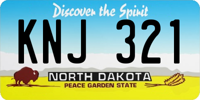 ND license plate KNJ321