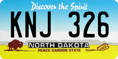 ND license plate KNJ326
