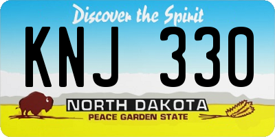 ND license plate KNJ330