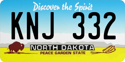 ND license plate KNJ332