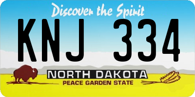 ND license plate KNJ334