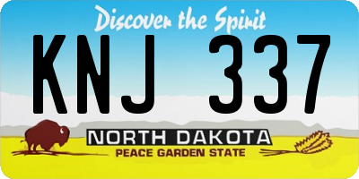 ND license plate KNJ337