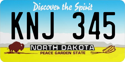 ND license plate KNJ345