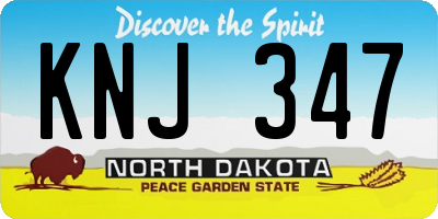 ND license plate KNJ347