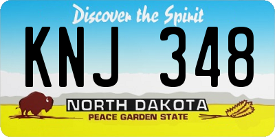 ND license plate KNJ348