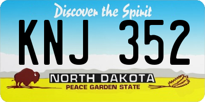 ND license plate KNJ352