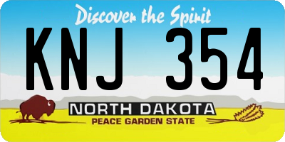 ND license plate KNJ354