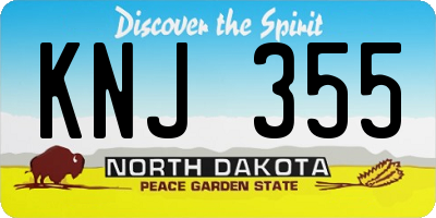 ND license plate KNJ355