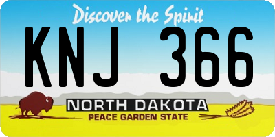 ND license plate KNJ366
