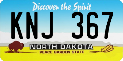ND license plate KNJ367