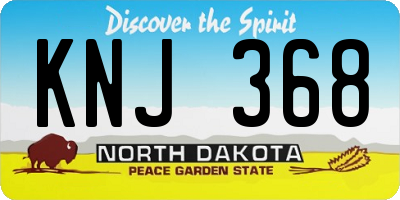 ND license plate KNJ368