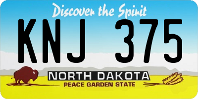 ND license plate KNJ375