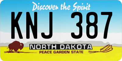ND license plate KNJ387