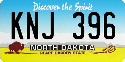 ND license plate KNJ396