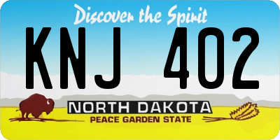 ND license plate KNJ402