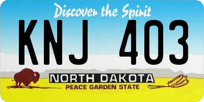 ND license plate KNJ403