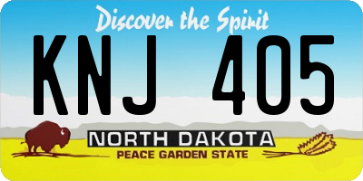 ND license plate KNJ405