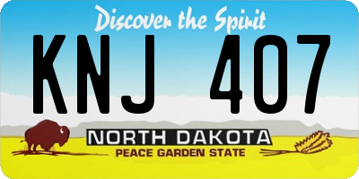 ND license plate KNJ407